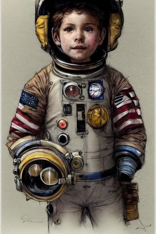 Image similar to (((((portrait of boy dressed as steampunk astronaut costume . muted colors.))))) by Jean-Baptiste Monge !!!!!!!!!!!!!!!!!!!!!!!!!!!