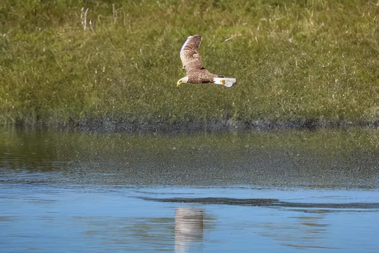 Image similar to national geographics photo of an eagle catching a fish