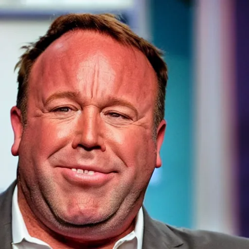 Prompt: Alex Jones making a stupid face looking silly and fat