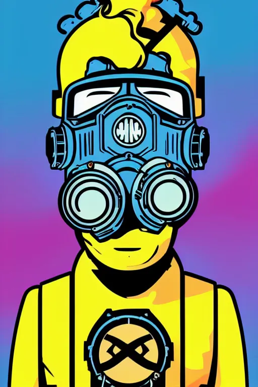 Image similar to fallout 7 6 retro futurist illustration art by butcher billy, sticker, colorful, illustration, highly detailed, simple, smooth and clean vector curves, no jagged lines, vector art, smooth andy warhol style