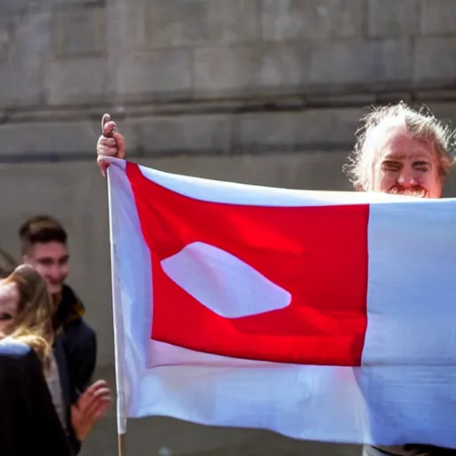 Image similar to danish person waving a flag