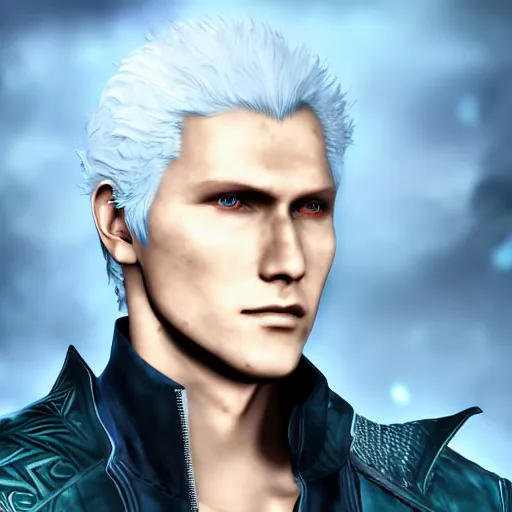 Image similar to vergil from dmc 5 digital art