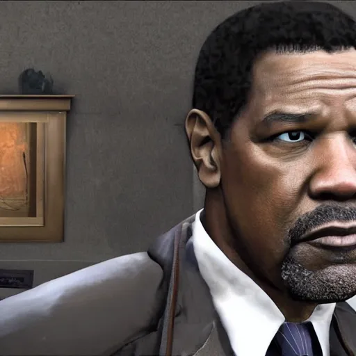 Prompt: denzel washington in half life 2, portrait, realistic photo