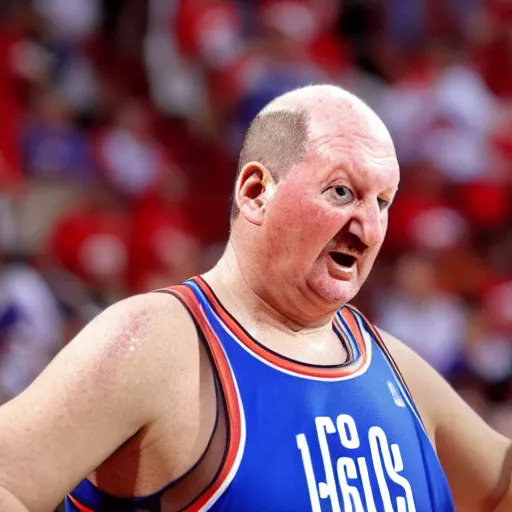 Prompt: Everyone is disgusted by how sweaty Steve Balmer is