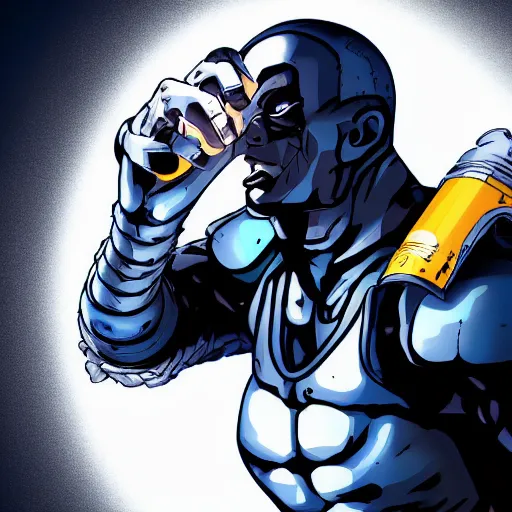 mr freeze holding a compressed air can upside down art Stable Diffusion