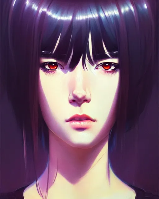 Image similar to dead inside!!!, fine - face, audrey plaza, realistic shaded perfect face, fine details. anime. realistic shaded lighting poster by ilya kuvshinov katsuhiro otomo ghost - in - the - shell, magali villeneuve, artgerm, jeremy lipkin and michael garmash and rob rey