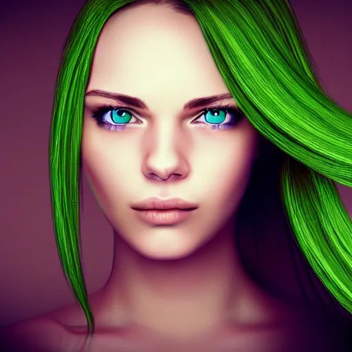 Image similar to Photo of a woman, green eyes, shy, tears in eye, long hair, photo realistic, hyper realism