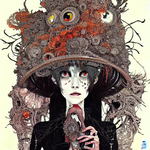 Image similar to prompt : portrait painted in ian mcque style drawn by vania zouravliov and takato yamamoto, inspired by voodoo, intricate acrylic gouache painting, high detail, sharp high detail, manga and anime 2 0 0 0
