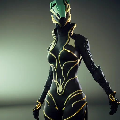 Image similar to female warframe in mirror reflective outfit, 8k resolution, high detail, ULTRA REALISTIC VFX, reflections, octane render, CGSociety