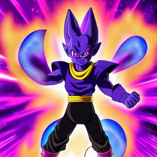 Prompt: beerus full power from dragon ball super