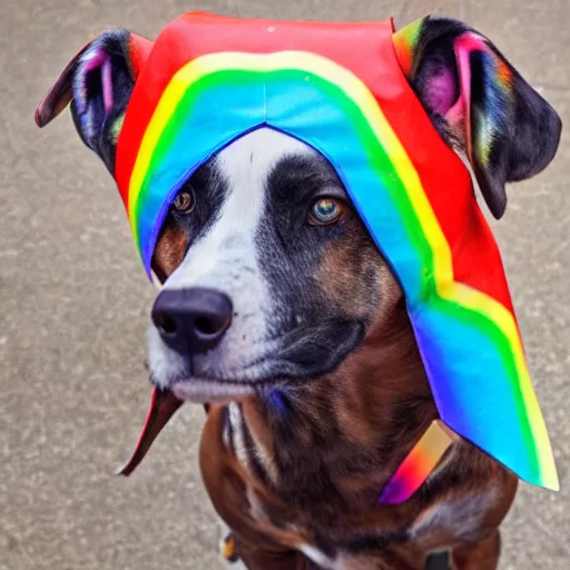 Prompt: a rainbow dog