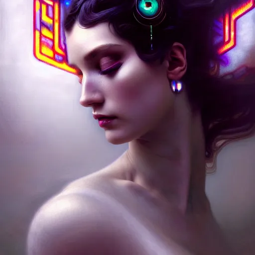 Prompt: extremely psychedelic beautiful cyborg queen of lsd infected by night. intricate, elegant, highly detailed, extremely lifelike photorealistic digital painting, artstation. steichen, gaston bussiere, tom bagshaw, cyberpunk alphonse mucha. elegant minimalism. anatomically correct. sultry. sharp focus. white. surreal lush hallucination