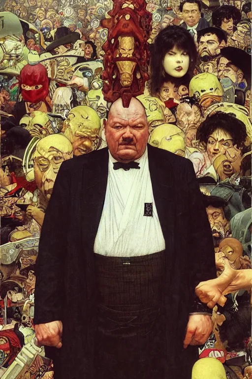 Prompt: full length portrait of huge akebono taro as marvel's kingpin dressed as gangster, new york, painted by lawrence alma tadema, zdzislaw beksinski, norman rockwell, jack kirby, tom lovell, greg staples