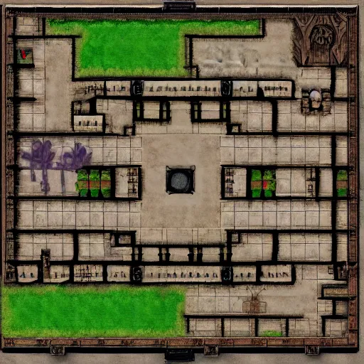 Prompt: crosshead studios dungeondraft map fort battlemap call of duty multiplayer map design symmetrical