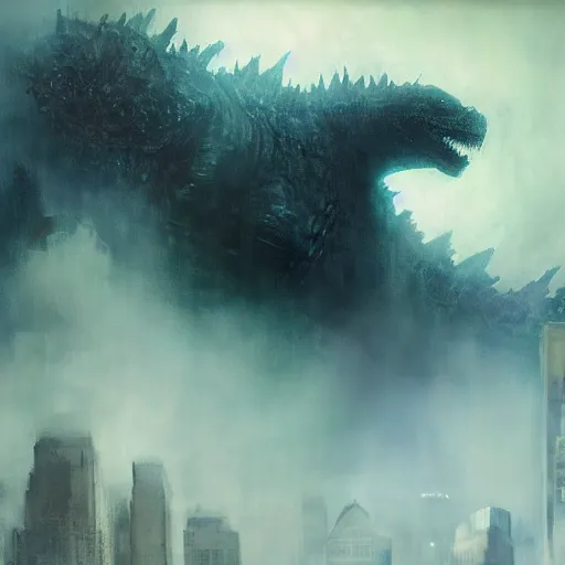 Image similar to godzilla by jeremy mann