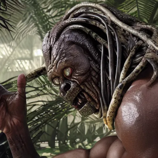 Image similar to a photo of predator by john mctiernan, unreal engine