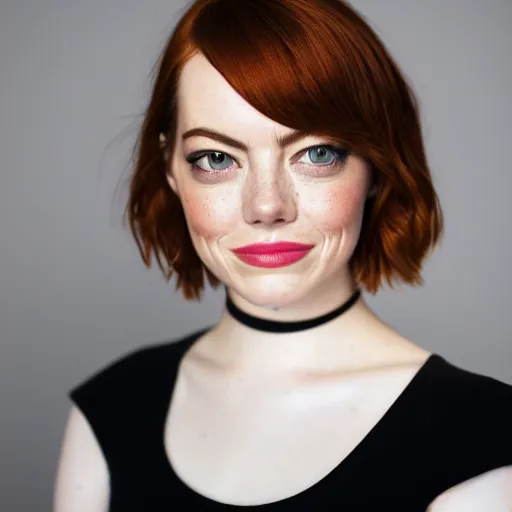 Image similar to Emma Stone portrait, XF IQ4, f/1.4, ISO 200, 1/160s, 8K, RAW, unedited, symmetrical balance, in-frame