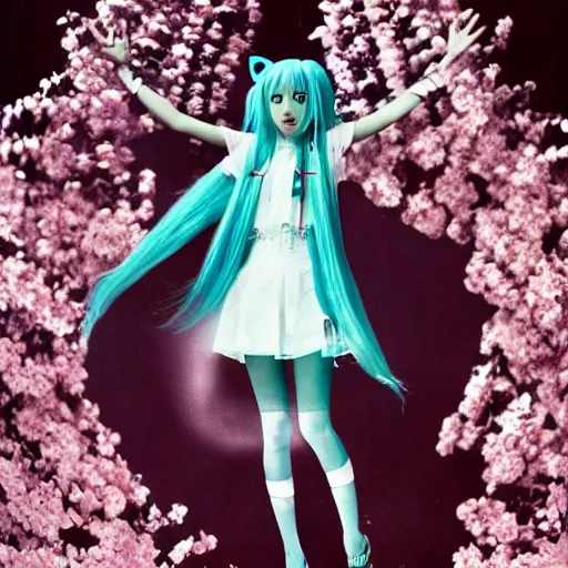 Prompt: 35mm portrait photo of a Hatsune Miku by Angus McBean