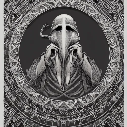 Image similar to 4K headshot portrait of godlike Plague Doctor of Nazareth with defined arms and open hands and bloody clothes with giant mandala wings , intricate face , flawless anime cel animation by Kentaro Miura, psychedelic , highly detailed upper body , professionally post-processed , beautiful, scary, symmetry accurate features, epic, octane rendered, anime masterpiece, accurate by Craig Mullins, ilya kuvshinov, krenz cushart, epic , artgerm trending on artstation by Edward Hopper and Dan Mumford and WLOP and Rutkovsky, beksinski carl spitzweg moebius and tuomas kocar, intricate artwork by caravaggio, Unreal Engine 5, Lumen, Nanite