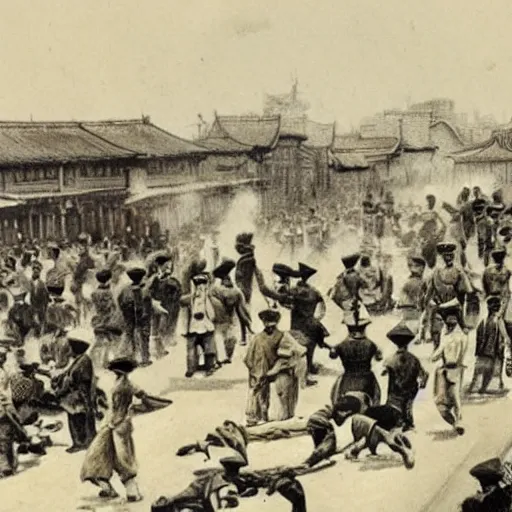 Prompt: Shanghai and the opium war in 1894