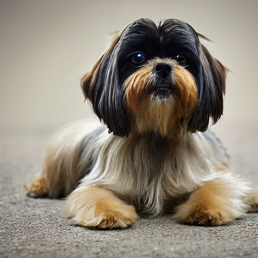 Prompt: dog, shih tzu and terrier crossbreed, photograph