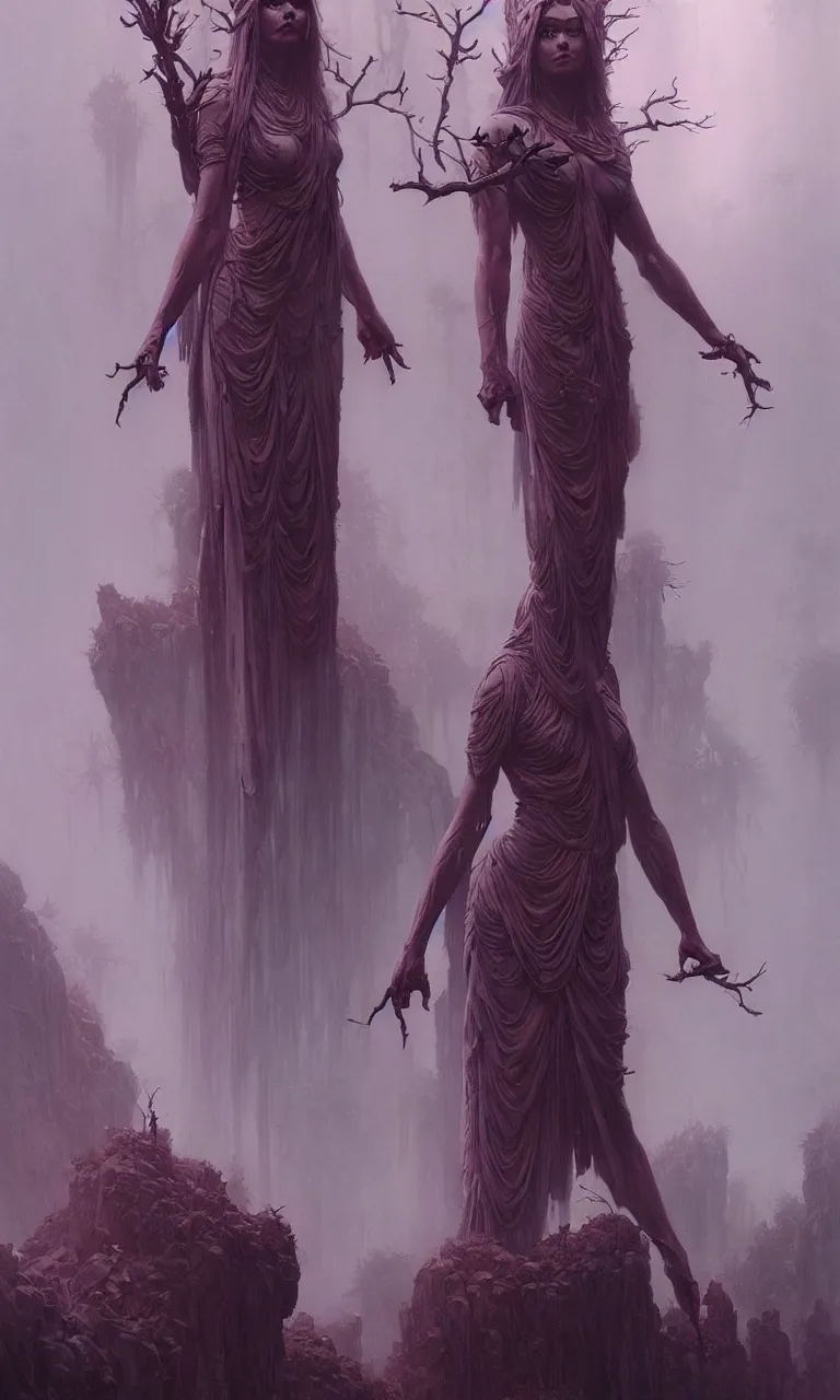 Image similar to Goddess of the forest, trending on Artstation, Greg Rutkowski, Wayne Barlowe