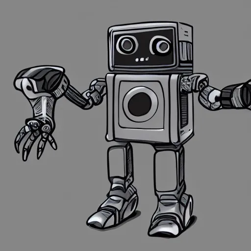 Image similar to concept art of a toaster and robot hybrid