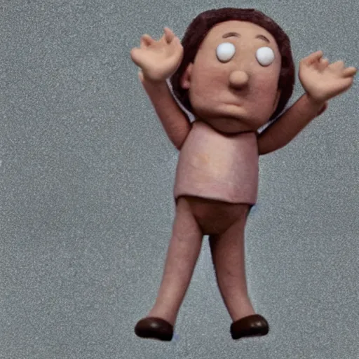 Prompt: claymation man with an extra wide head