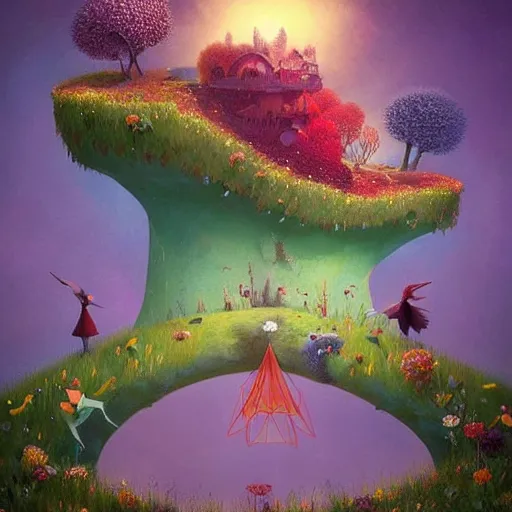 Prompt: low poly, pixar, surreal hybrid animals, nostalgia for a fairytale, magic realism, flowerpunk, mysterious vivid colors by andy kehoe and amanda clarke en un mundo de Gediminas Pranckevicius