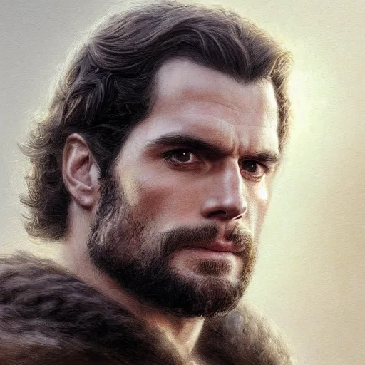 Image similar to henry cavill as a realistic fantasy d & d king, closeup portrait art by donato giancola and greg rutkowski, realistic face, digital art, trending on artstation