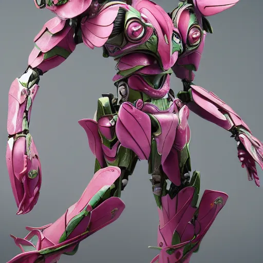 Prompt: futuristic nymphaea themed mecha waterlily upper body, sepals forming helmet, highly detailed, nymphaea, 8 k hd resolution, barbatos mech with floral inlay, bandai box art, star wars, makoto kobayashi, frank gehry, raymond swanland