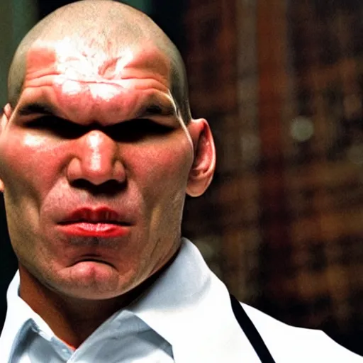 Prompt: Nikolai Valuev as the American Psycho