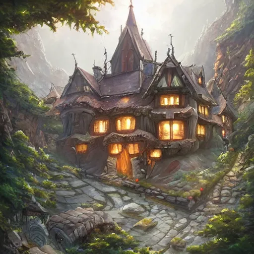 Image similar to a highly detailed fantasy digital art trending on artstation by andreas rocha of a house made of swiss cheese swiss cheese swiss cheese