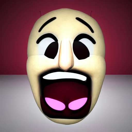 Image similar to 3d render of emoji that is wearing corpse paint and screaming