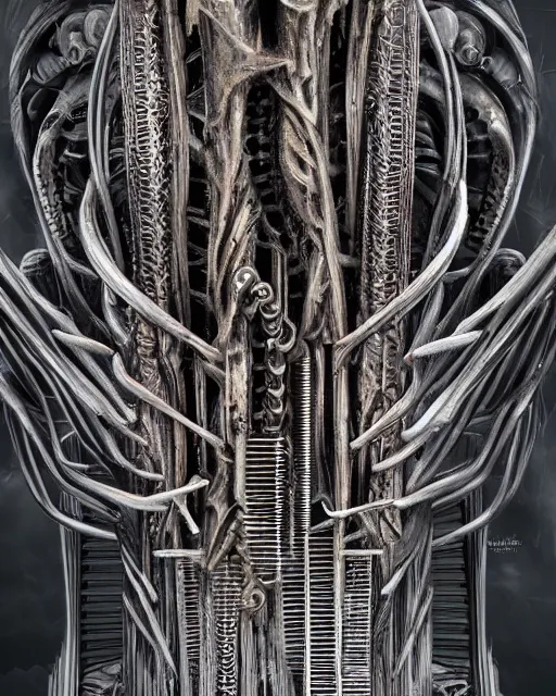 Image similar to comb by hr giger, biomechanical, 4 k, hyper detailed