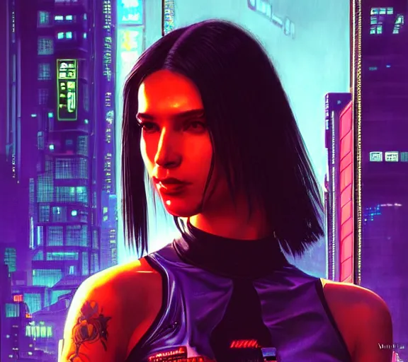 Image similar to a portrait of a cyberpunk person, Night City, cyberpunk 2077, very very coherent painting, 1979 OMNI Magazine Cover, street level neo-Tokyo in Cyberpunk 2045 style by Vincent Di Fate by mark arian by artgerm, 4k, 8k, HD, trending on artstation