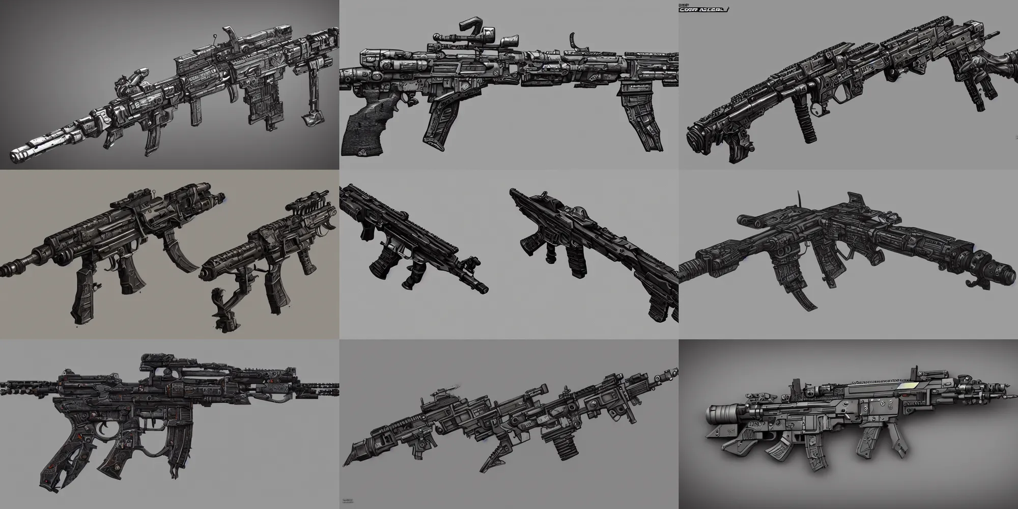 Prompt: corner assault rifle, mechanical, very intricate, 4k, futuristic, trending on ArtStation by Woo Kim, by Oleg Ushenok