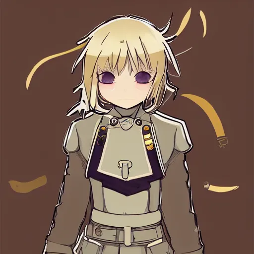 Image similar to beautiful little blonde boy in thigh nazi uniform. made in abyss art style, inspired by kris from deltarrune, cute detailed artwork, anatomically correct, soft details, ilya kuvshinov, reflection, perfect composition, portrait, illumination, digital art, detailed anime soft face, symmetrical face, western comic, illustration, realistic, nazism