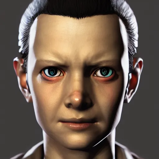 Image similar to Portrait of Eleven by Yoji Shinkawa, octane render