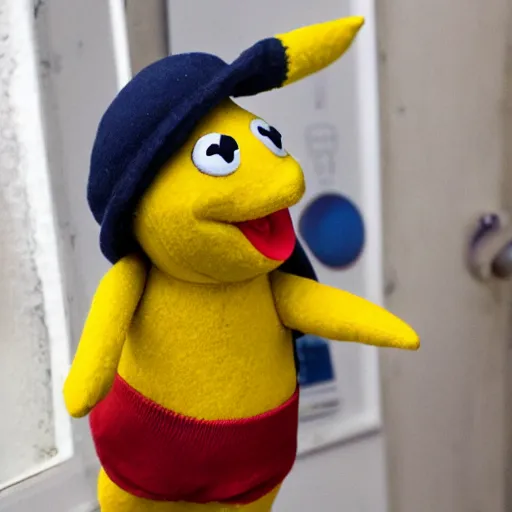 Prompt: pikachu in the muppet show