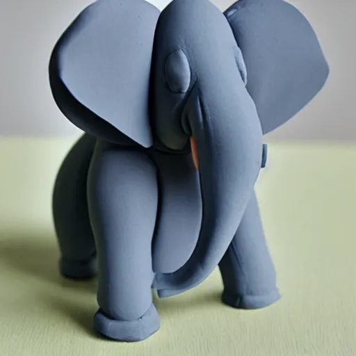 Prompt: a derpy plasticine elephant