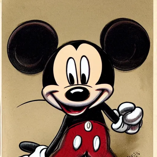 Prompt: front view of a demonic evil mickey mouse with dripping blood, symmetrical, by jean - baptiste monge!!!!!!!!!!!!!!!!!!!!!!!!!!!