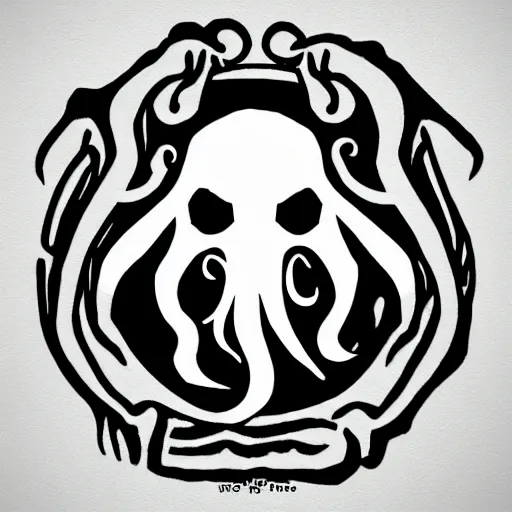 Image similar to new Telegram logo, logo design, Cthulhu, logo design, Cthulhu queen