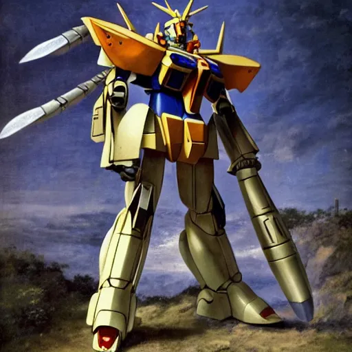 Image similar to jean francois millet as gundam mecha on 1 9 th roman empire, random content position, ultra realistic human face details with emotion, ultra realistic environment content details, incrinate content details, delete duplicate contents, rgb color