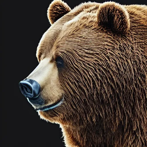 Image similar to a bear, digital art, insanely detailed, elegant, studio photography