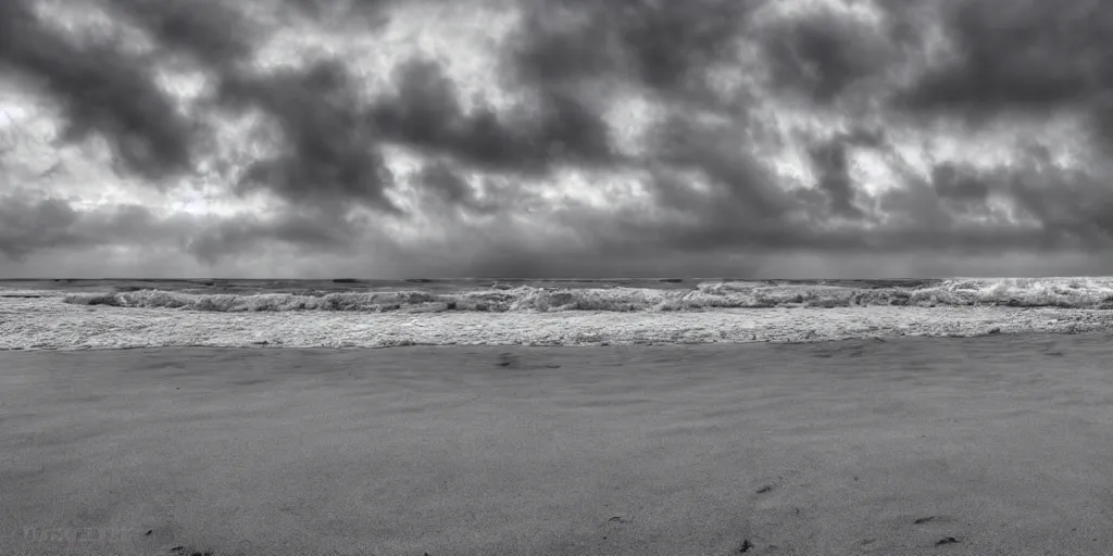 Image similar to island beach during an intense hurricane, hdr, 4 k,