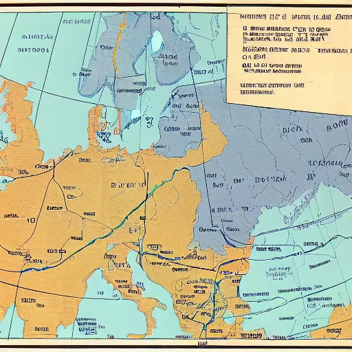 Prompt: general battle plan for the invasion of the soviet union in 1 9 4 0 the plan is mark with a blue line present the movement