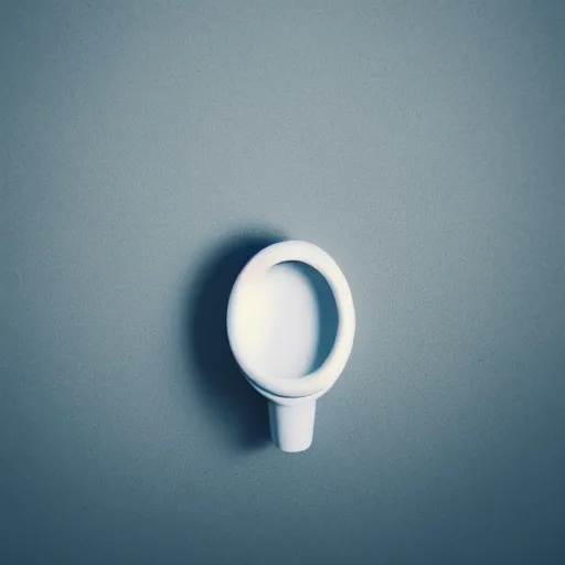Image similar to a very tiny toilet, white background, close up macro photography, shallow focus, bokeh, studio lighting