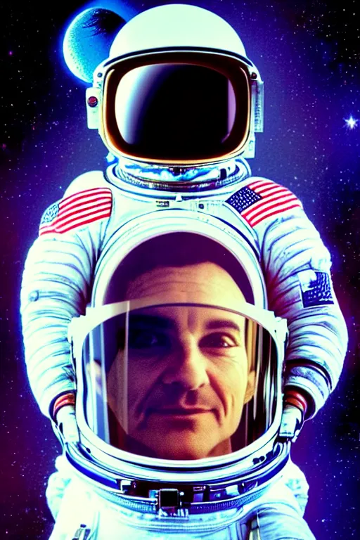Image similar to extremely detailed portrait of space astronaut, holds iphone up to visor, reflection of iphone in visor, moon, alien, extreme close shot, soft light, award winning photo by david lachapelle