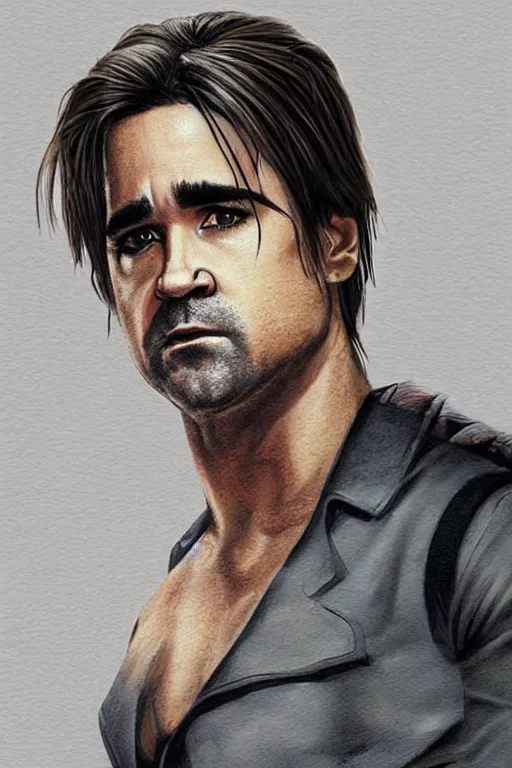 Image similar to Colin Farrell as Gambit In the style of Serge Marshennikov